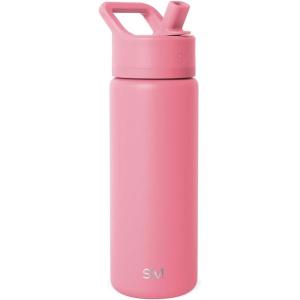 image:imageSimple Modern Water Bottle with Straw Lid  Vacuum Insulated Stainless Steel Metal  Reusable Leak Proof BPAFree Cup for School  Summit Collection  22oz ButtercupVelvet Pink
