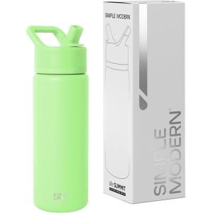 image:imageSimple Modern Water Bottle with Straw Lid  Vacuum Insulated Stainless Steel Metal  Reusable Leak Proof BPAFree Cup for School  Summit Collection  22oz ButtercupBaja
