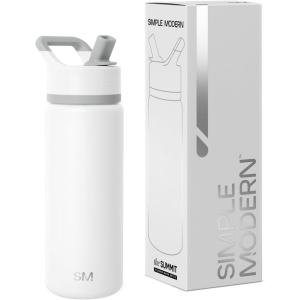 image:imageSimple Modern Water Bottle with Straw Lid  Vacuum Insulated Stainless Steel Metal  Reusable Leak Proof BPAFree Cup for School  Summit Collection  22oz ButtercupWinter White Mix