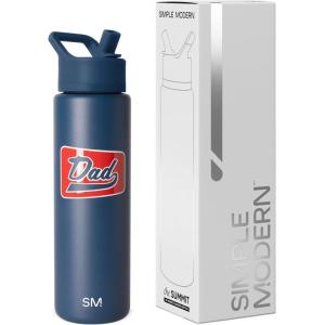 image:imageSimple Modern Water Bottle with Straw Lid  Vacuum Insulated Stainless Steel Metal  Reusable Leak Proof BPAFree Cup for School  Summit Collection  22oz ButtercupPattern Vintage Dad