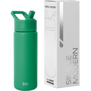 image:imageSimple Modern Water Bottle with Straw Lid  Vacuum Insulated Stainless Steel Metal  Reusable Leak Proof BPAFree Cup for School  Summit Collection  22oz ButtercupKelly Green