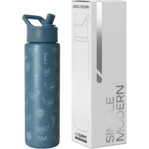 image:imageSimple Modern Water Bottle with Straw Lid  Vacuum Insulated Stainless Steel Metal  Reusable Leak Proof BPAFree Cup for School  Summit Collection  22oz ButtercupPattern Golf Schematics