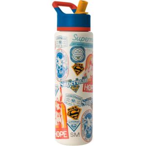 image:imageSimple Modern Summit Water Bottle with Straw Lid  Bluey 30oz Leak Proof Stainless Steel Insulated Cup  Gifts for Her Him  Bluey StripesDC Comics Superman Up in the Sky