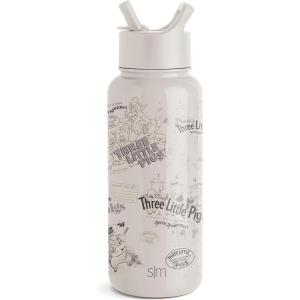 image:imageSimple Modern Summit Water Bottle with Straw Lid  Bluey 30oz Leak Proof Stainless Steel Insulated Cup  Gifts for Her Him  Bluey StripesDisney Three Little Pigs