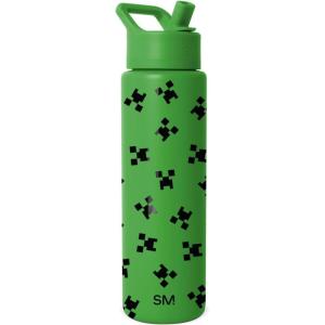 image:imageSimple Modern Summit Water Bottle with Straw Lid  Bluey 30oz Leak Proof Stainless Steel Insulated Cup  Gifts for Her Him  Bluey StripesMinecraft Creeper