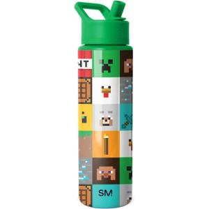 image:imageSimple Modern Summit Water Bottle with Straw Lid  Bluey 30oz Leak Proof Stainless Steel Insulated Cup  Gifts for Her Him  Bluey StripesMinecraft Mashup