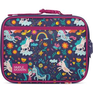 image:imageSimple Modern Marvel Kids Lunch Box for School  Reusable Insulated Lunch Bag for Toddler Girl and Boy  Exterior amp Interior Pockets  Hadley Collection  Go Spidey GoUnicorn Rainbows