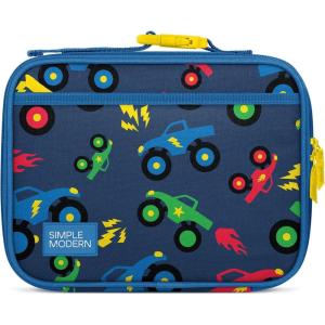 image:imageSimple Modern Marvel Kids Lunch Box for School  Reusable Insulated Lunch Bag for Toddler Girl and Boy  Exterior amp Interior Pockets  Hadley Collection  Go Spidey GoMonster Truck Rally