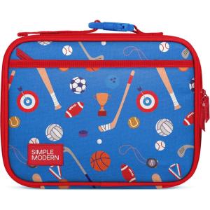image:imageSimple Modern Marvel Kids Lunch Box for School  Reusable Insulated Lunch Bag for Toddler Girl and Boy  Exterior amp Interior Pockets  Hadley Collection  Go Spidey GoSports Balls