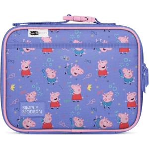 image:imageSimple Modern Marvel Kids Lunch Box for School  Reusable Insulated Lunch Bag for Toddler Girl and Boy  Exterior amp Interior Pockets  Hadley Collection  Go Spidey GoPeppa Pig Bubbles