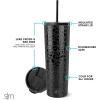image:imageSimple Modern Insulated Tumbler with Lid and Straw  Iced Coffee Cup Reusable Stainless Steel Water Bottle Travel Mug  Gifts for Women Men Her Him  Classic Collection  24oz  Lavender MistPattern Black Leopard