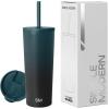 image:imageSimple Modern Insulated Tumbler with Lid and Straw  Iced Coffee Cup Reusable Stainless Steel Water Bottle Travel Mug  Gifts for Women Men Her Him  Classic Collection  24oz  Lavender MistOmbre Moonlight
