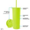 image:imageSimple Modern Insulated Tumbler with Lid and Straw  Iced Coffee Cup Reusable Stainless Steel Water Bottle Travel Mug  Gifts for Women Men Her Him  Classic Collection  24oz  Lavender MistGreen Apple
