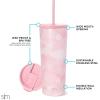image:imageSimple Modern Insulated Tumbler with Lid and Straw  Iced Coffee Cup Reusable Stainless Steel Water Bottle Travel Mug  Gifts for Women Men Her Him  Classic Collection  24oz  Lavender MistPattern Blush Tie Dye