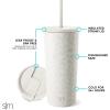 image:imageSimple Modern Insulated Tumbler with Lid and Straw  Iced Coffee Cup Reusable Stainless Steel Water Bottle Travel Mug  Gifts for Women Men Her Him  Classic Collection  24oz  Lavender MistPattern Cream Leopard