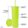 image:imageSimple Modern Insulated Tumbler with Lid and Straw  Iced Coffee Cup Reusable Stainless Steel Water Bottle Travel Mug  Gifts for Women Men Her Him  Classic Collection  24oz  Lavender MistGreen Apple