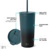 image:imageSimple Modern Insulated Tumbler with Lid and Straw  Iced Coffee Cup Reusable Stainless Steel Water Bottle Travel Mug  Gifts for Women Men Her Him  Classic Collection  24oz  Lavender MistOmbre Moonlight