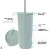 image:imageSimple Modern Insulated Tumbler with Lid and Straw  Iced Coffee Cup Reusable Stainless Steel Water Bottle Travel Mug  Gifts for Women Men Her Him  Classic Collection  24oz  Lavender MistSea Glass Sage