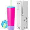 image:imageSimple Modern Insulated Tumbler with Lid and Straw  Iced Coffee Cup Reusable Stainless Steel Water Bottle Travel Mug  Gifts for Women Men Her Him  Classic Collection  24oz  Lavender MistMultiColor 80s Mix