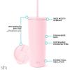 image:imageSimple Modern Insulated Tumbler with Lid and Straw  Iced Coffee Cup Reusable Stainless Steel Water Bottle Travel Mug  Gifts for Women Men Her Him  Classic Collection  24oz  Lavender MistBlush