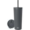image:imageSimple Modern Insulated Tumbler with Lid and Straw  Iced Coffee Cup Reusable Stainless Steel Water Bottle Travel Mug  Gifts for Women Men Her Him  Classic Collection  24oz  Lavender MistGraphite