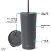 image:imageSimple Modern Insulated Tumbler with Lid and Straw  Iced Coffee Cup Reusable Stainless Steel Water Bottle Travel Mug  Gifts for Women Men Her Him  Classic Collection  24oz  Lavender MistGraphite
