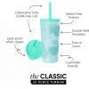 image:imageSimple Modern Insulated Tumbler with Lid and Straw  Iced Coffee Cup Reusable Stainless Steel Water Bottle Travel Mug  Gifts for Women Men Her Him  Classic Collection  24oz  Lavender MistPattern Ocean Tide