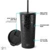 image:imageSimple Modern Insulated Tumbler with Lid and Straw  Iced Coffee Cup Reusable Stainless Steel Water Bottle Travel Mug  Gifts for Women Men Her Him  Classic Collection  24oz  Lavender MistPattern Black Leopard