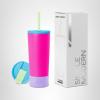 image:imageSimple Modern Insulated Tumbler with Lid and Straw  Iced Coffee Cup Reusable Stainless Steel Water Bottle Travel Mug  Gifts for Women Men Her Him  Classic Collection  24oz  Lavender MistMultiColor 80s Mix