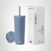 image:imageSimple Modern Insulated Tumbler with Lid and Straw  Iced Coffee Cup Reusable Stainless Steel Water Bottle Travel Mug  Gifts for Women Men Her Him  Classic Collection  24oz  Lavender MistBlue Dune