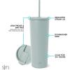 image:imageSimple Modern Insulated Tumbler with Lid and Straw  Iced Coffee Cup Reusable Stainless Steel Water Bottle Travel Mug  Gifts for Women Men Her Him  Classic Collection  24oz  Lavender MistSea Glass Sage