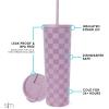 image:imageSimple Modern Insulated Tumbler with Lid and Straw  Iced Coffee Cup Reusable Stainless Steel Water Bottle Travel Mug  Gifts for Women Men Her Him  Classic Collection  24oz  Lavender MistPattern Lavender Checkmate