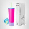 image:imageSimple Modern Insulated Tumbler with Lid and Straw  Iced Coffee Cup Reusable Stainless Steel Water Bottle Travel Mug  Gifts for Women Men Her Him  Classic Collection  24oz  Lavender MistMultiColor 80s Mix