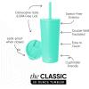 image:imageSimple Modern Insulated Tumbler with Lid and Straw  Iced Coffee Cup Reusable Stainless Steel Water Bottle Travel Mug  Gifts for Women Men Her Him  Classic Collection  24oz  Lavender MistTropical Wave
