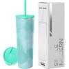 image:imageSimple Modern Insulated Tumbler with Lid and Straw  Iced Coffee Cup Reusable Stainless Steel Water Bottle Travel Mug  Gifts for Women Men Her Him  Classic Collection  24oz  Lavender MistPattern Ocean Tide