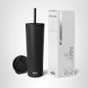image:imageSimple Modern Insulated Tumbler with Lid and Straw  Iced Coffee Cup Reusable Stainless Steel Water Bottle Travel Mug  Gifts for Women Men Her Him  Classic Collection  24oz  Lavender Mist Midnight Black
