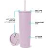image:imageSimple Modern Insulated Tumbler with Lid and Straw  Iced Coffee Cup Reusable Stainless Steel Water Bottle Travel Mug  Gifts for Women Men Her Him  Classic Collection  24oz  Lavender MistLavender Mist