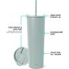 image:imageSimple Modern Insulated Tumbler with Lid and Straw  Iced Coffee Cup Reusable Stainless Steel Water Bottle Travel Mug  Gifts for Women Men Her Him  Classic Collection  24oz  Lavender MistSea Glass Sage