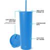 image:imageSimple Modern Insulated Tumbler with Lid and Straw  Iced Coffee Cup Reusable Stainless Steel Water Bottle Travel Mug  Gifts for Women Men Her Him  Classic Collection  24oz  Lavender MistSupersonic Blue
