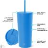 image:imageSimple Modern Insulated Tumbler with Lid and Straw  Iced Coffee Cup Reusable Stainless Steel Water Bottle Travel Mug  Gifts for Women Men Her Him  Classic Collection  24oz  Lavender MistSupersonic Blue