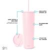 image:imageSimple Modern Insulated Tumbler with Lid and Straw  Iced Coffee Cup Reusable Stainless Steel Water Bottle Travel Mug  Gifts for Women Men Her Him  Classic Collection  24oz  Lavender MistBlush