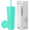 image:imageSimple Modern Insulated Tumbler with Lid and Straw  Iced Coffee Cup Reusable Stainless Steel Water Bottle Travel Mug  Gifts for Women Men Her Him  Classic Collection  24oz  Lavender MistTropical Wave