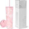 image:imageSimple Modern Insulated Tumbler with Lid and Straw  Iced Coffee Cup Reusable Stainless Steel Water Bottle Travel Mug  Gifts for Women Men Her Him  Classic Collection  24oz  Lavender MistPattern Blush Tie Dye
