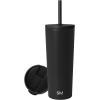 image:imageSimple Modern Insulated Tumbler with Lid and Straw  Iced Coffee Cup Reusable Stainless Steel Water Bottle Travel Mug  Gifts for Women Men Her Him  Classic Collection  24oz  Lavender Mist Midnight Black