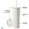 image:imageSimple Modern Insulated Tumbler with Lid and Straw  Iced Coffee Cup Reusable Stainless Steel Water Bottle Travel Mug  Gifts for Women Men Her Him  Classic Collection  24oz  Lavender MistPattern Cream Leopard
