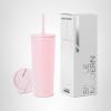 image:imageSimple Modern Insulated Tumbler with Lid and Straw  Iced Coffee Cup Reusable Stainless Steel Water Bottle Travel Mug  Gifts for Women Men Her Him  Classic Collection  24oz  Lavender MistBlush