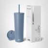 image:imageSimple Modern Insulated Tumbler with Lid and Straw  Iced Coffee Cup Reusable Stainless Steel Water Bottle Travel Mug  Gifts for Women Men Her Him  Classic Collection  24oz  Lavender MistBlue Dune