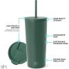 image:imageSimple Modern Insulated Tumbler with Lid and Straw  Iced Coffee Cup Reusable Stainless Steel Water Bottle Travel Mug  Gifts for Women Men Her Him  Classic Collection  24oz  Lavender MistForest