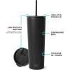 image:imageSimple Modern Insulated Tumbler with Lid and Straw  Iced Coffee Cup Reusable Stainless Steel Water Bottle Travel Mug  Gifts for Women Men Her Him  Classic Collection  24oz  Lavender Mist Midnight Black