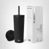 image:imageSimple Modern Insulated Tumbler with Lid and Straw  Iced Coffee Cup Reusable Stainless Steel Water Bottle Travel Mug  Gifts for Women Men Her Him  Classic Collection  24oz  Lavender Mist Midnight Black